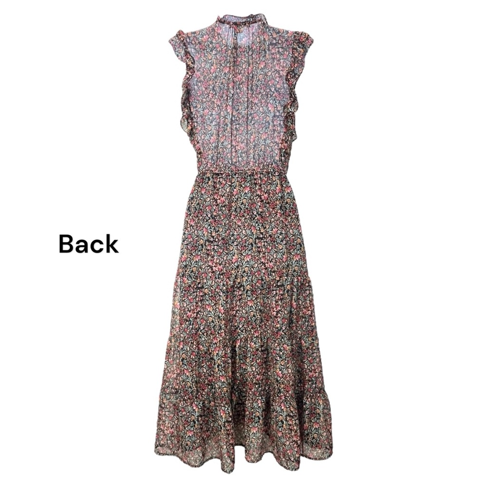 BB Dakota by‎ Steve Madden Women XS Darcy Chiffon Floral Maxi Tiered Dress - Picture 8 of 12